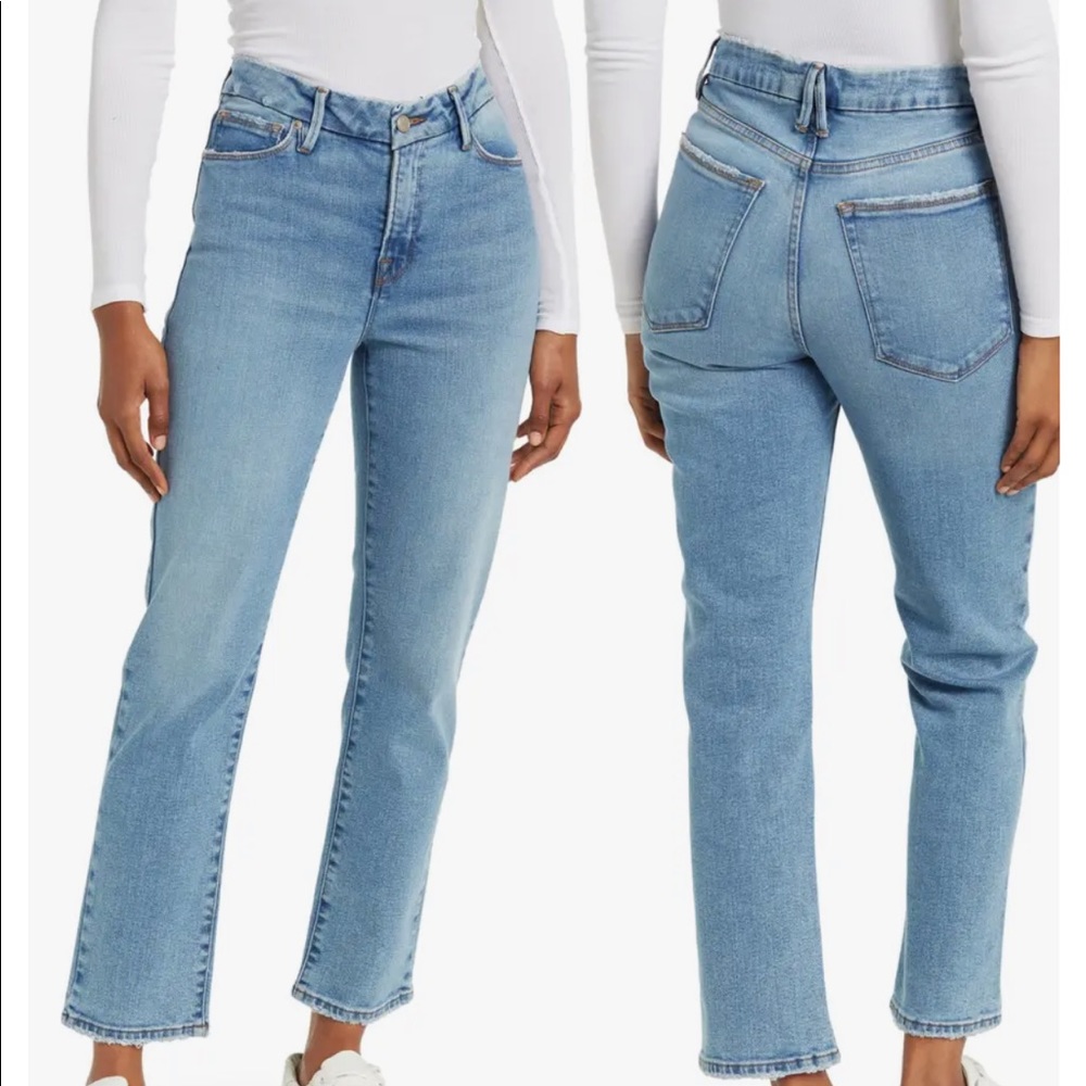 NWT Good American Low Natural Straight Leg Jeans
